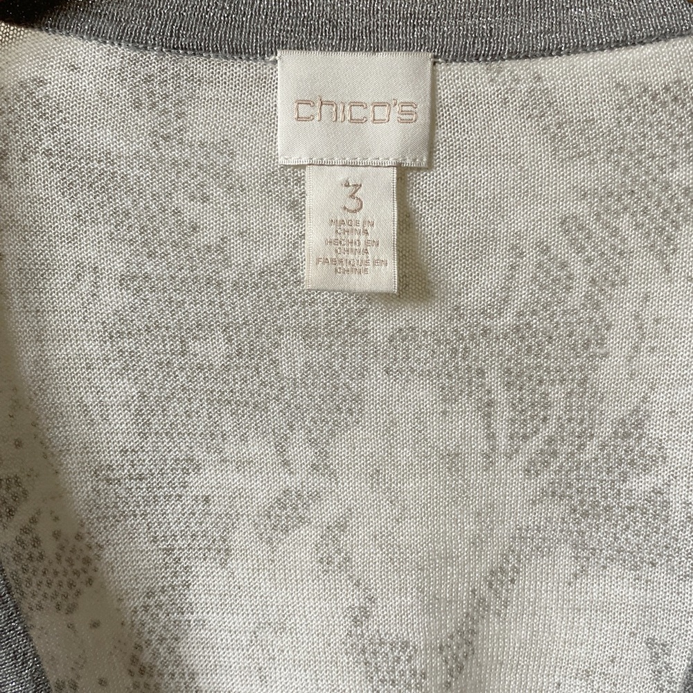 *Chico’s lacy gray cardigan sweater size XL Chico size 3 - Picture 5 of 6
